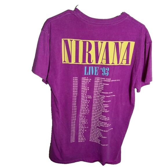 Nirvana T-Shirt Women's XXS Purple Graphic Tee Crew Neck Shirt Top Casual - Picture 2 of 7
